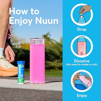 Nuun Sport Electrolyte Tablets with Magnesium, Calcium, Potassium, Chloride & Sodium, Gluten Free &