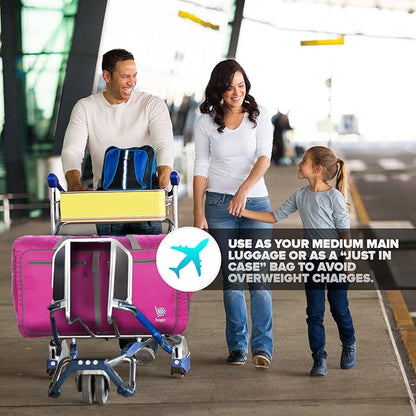 Bago Foldable Duffel Bags for Traveling Women & Men - 60L Medium Packable Duffle Bag for Travel