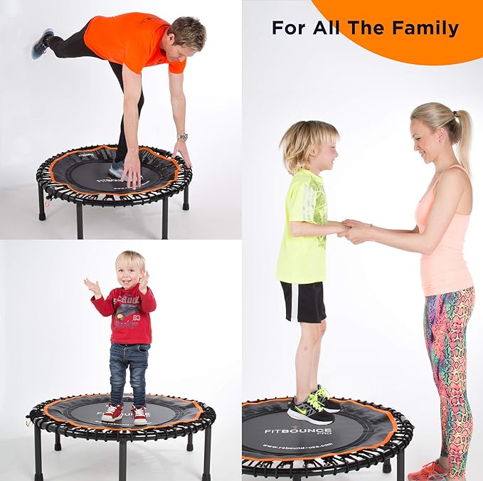 MXL FIT Bounce PRO Bungee Rebounder - Premium Indoor Mini Trampoline for Adults and Kids, Silent