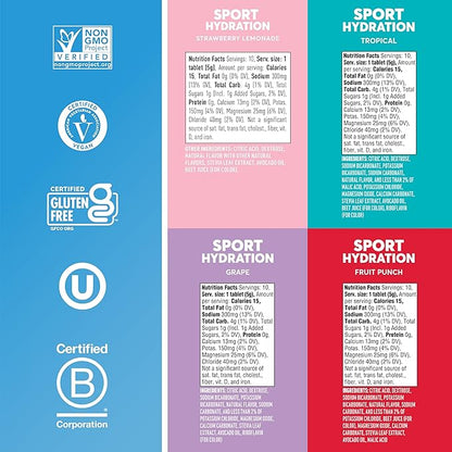 Nuun Sport Electrolyte Tablets with Magnesium, Calcium, Potassium, Chloride & Sodium, Gluten Free &