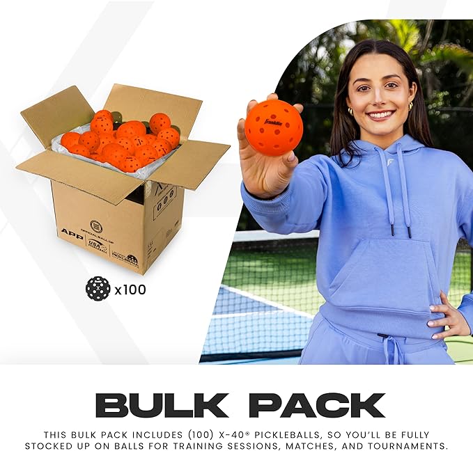 Franklin Sports X-40 Outdoor Pickleballs - Official Ball of USA Pickleball, APP Tour + US Open