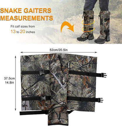 Snake Gaiters Leg Guards, Waterproof Snake Guards, Adjustable Snake Bite Protection for Lower Legs