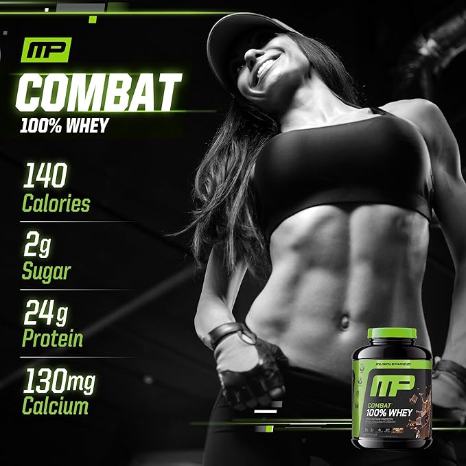 MusclePharm Combat 100% Whey Protein Powder, Chocolate Milk, Fast Recovery & Muscle Gain with Whey