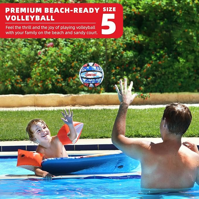 Beach/Water/Sand Volleyballs, Outdoor/Indoor Official Size, Soft Touch Volleyball for Beginners