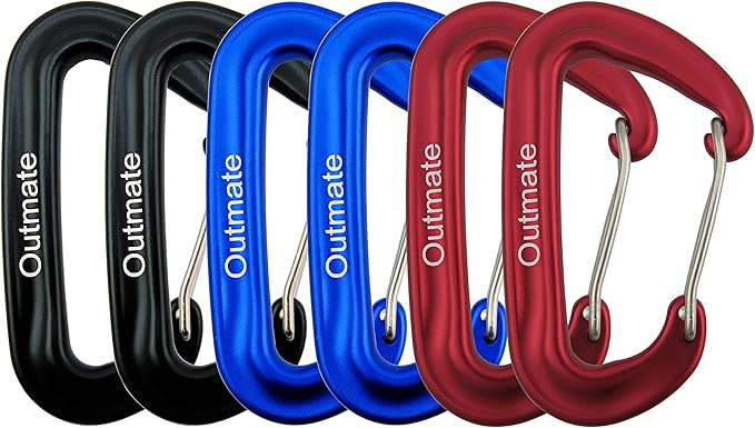12kN 3.2"x2" Heavy-Duty Carabiner Clips - Durable, Lightweight Aluminum Alloy Carabiners for