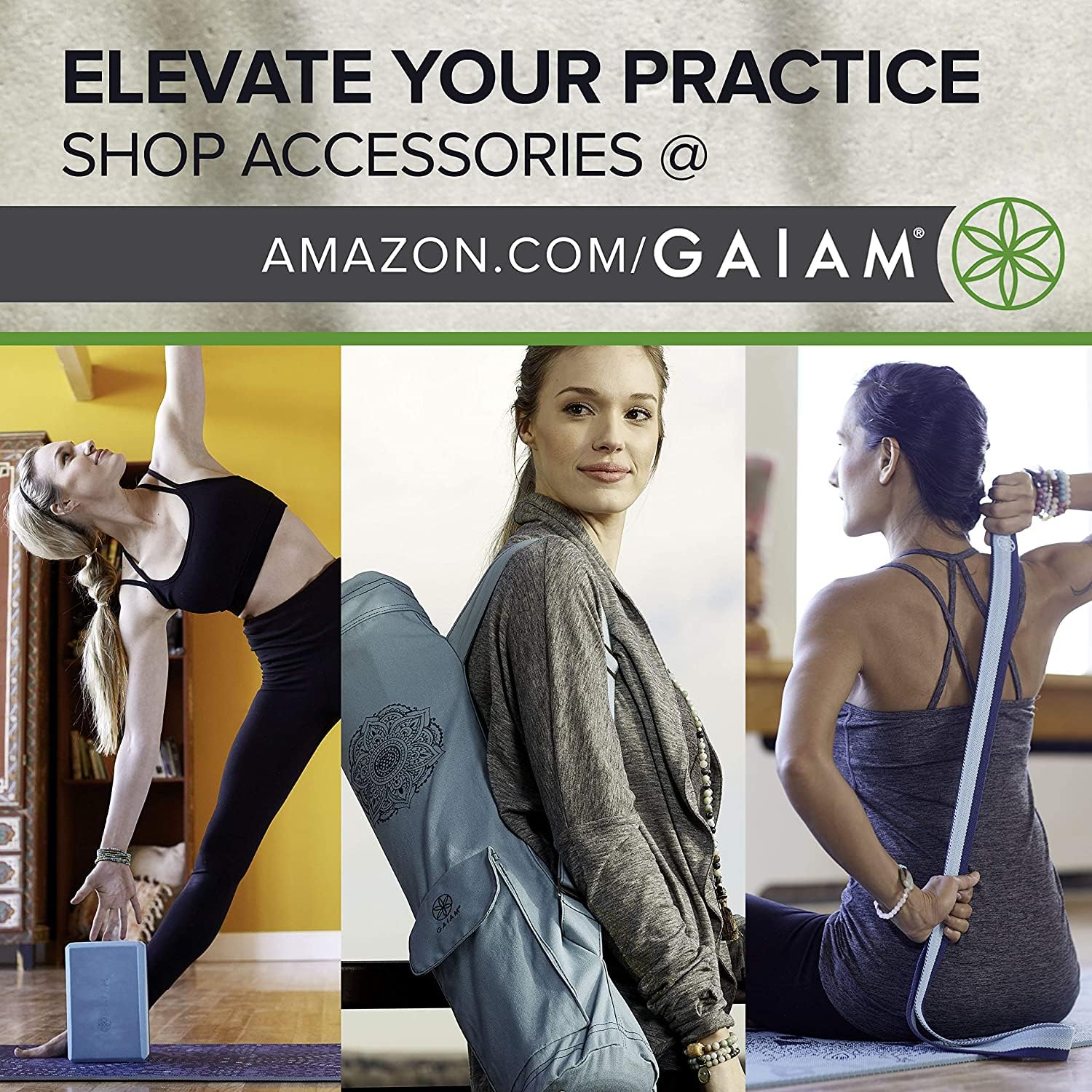 Gaiam Premium Yoga Mat, 5mm Non-Slip Exercise Mat (Sagebrush)