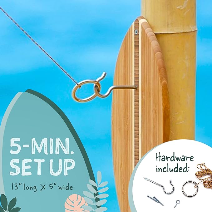 Tiki Toss Ring Toss Game for Adults & Kids - Hook and Ring Games with String and Hooks for