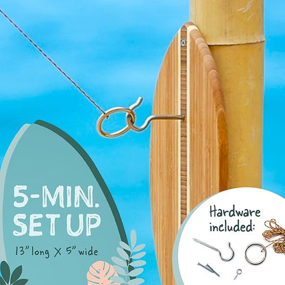 Tiki Toss Ring Toss Game for Adults & Kids - Hook and Ring Games with String and Hooks for