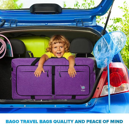 Bago Large Foldable Duffel Bags for Traveling Women & Men - 100L Packable Duffle Bag for Travel