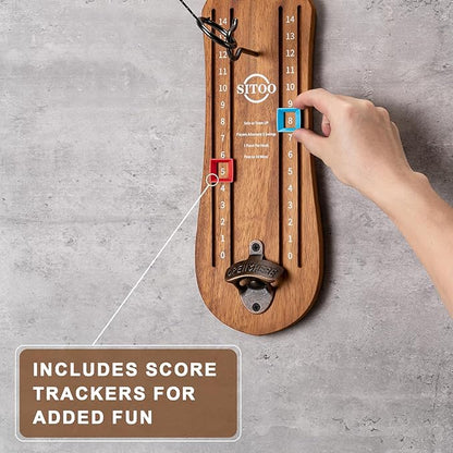 Ring Toss Game for Adults, Hook and Ring Game with String and Hooks for Indoor & Outdoor, Ring Hook