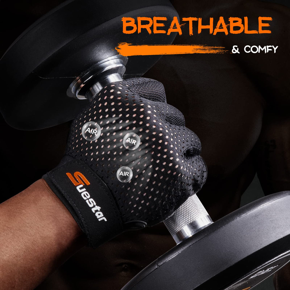 SueStar Workout Gloves - Men Women 2022, Weight Lifting Gym Gloves with Full Palm Protection