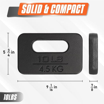 Yes4All Ruck Weight Plate, Cast Iron Rucking Plates with Wide Grip for Swings, Squat, Strength