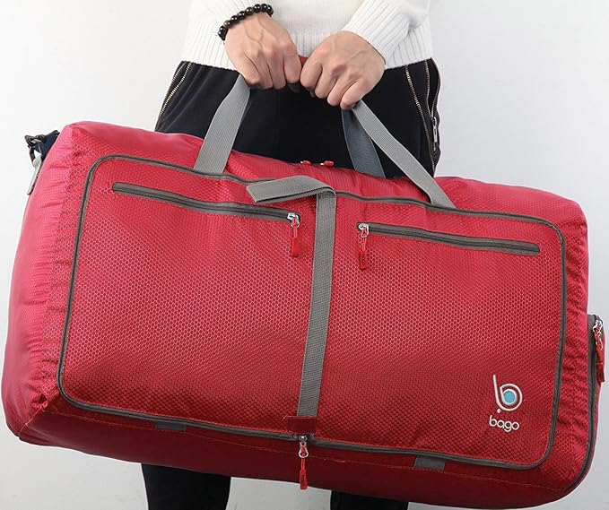 Bago Large Foldable Duffel Bags for Traveling Women & Men - 80L Packable Duffle Bag for Travel with