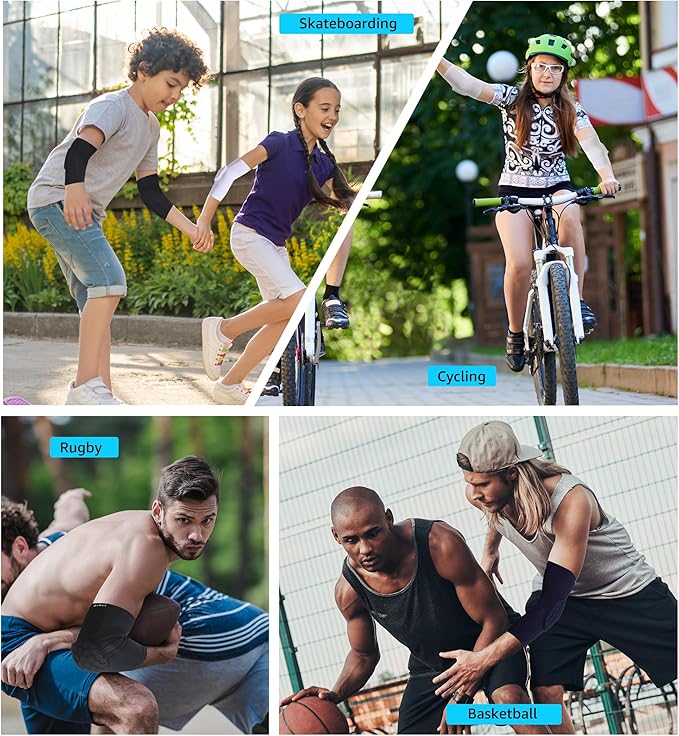 HiRui Elbow Pads for Teenagers Men and Women - Basketball Baseball Elbow Brace for Collision