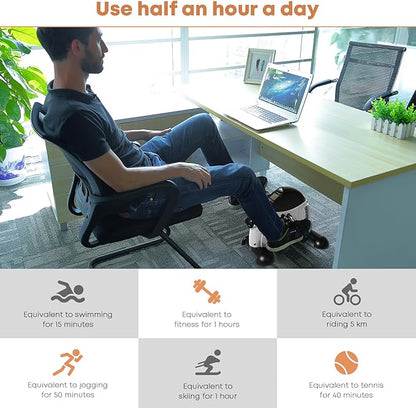Mini Exercise Bike, AGM Under Desk Bike Pedal Exerciser Foot Cycle Arm & Leg Pedal Exerciser with