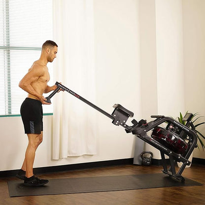 Sunny Health & Fitness Premium Water Rower w/Intensive Dynamic Real-Time Resistance, 300 LB