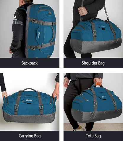 Ubon Large Duffel Bag Weekender Bags with Shoe Compartments 4-Way Sports Gym Backpack with Padded