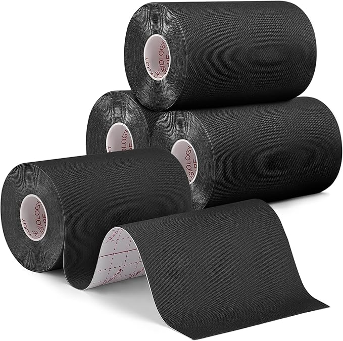 4 Rolls Uncut Kinesiology Tape, 4in x 5.5yd Extra Wide Waterproof Athletic Tape for Muscle Support