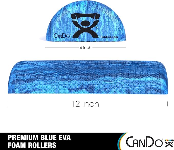 CanDo Premium Blue Marble EVA Foam Roller for Muscle Restoration, Massage Therapy, Sport Recovery