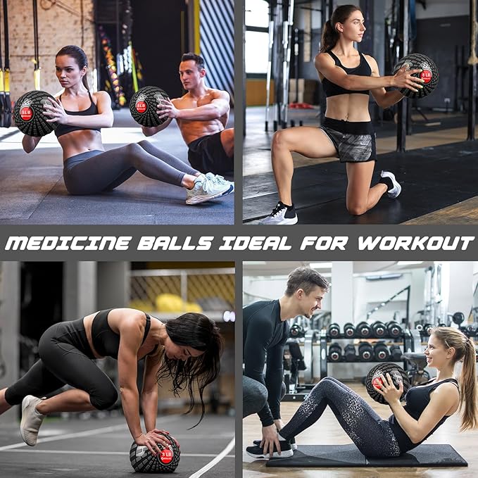 Slam Ball 8 lbs Medicine Ball Weighted Balls for Exercise and Workout, Strength, Cardio