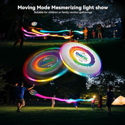 Light-Up Flying Disc - 16 Million Colors RGB or 50 LEDs, Ultra Bright, 12 Light Modes