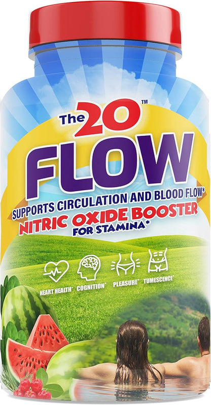 The20: Flow - Nitric Oxide Supplement - 60 Capsules - L-Citrulline from Organic Watermelon, Organic