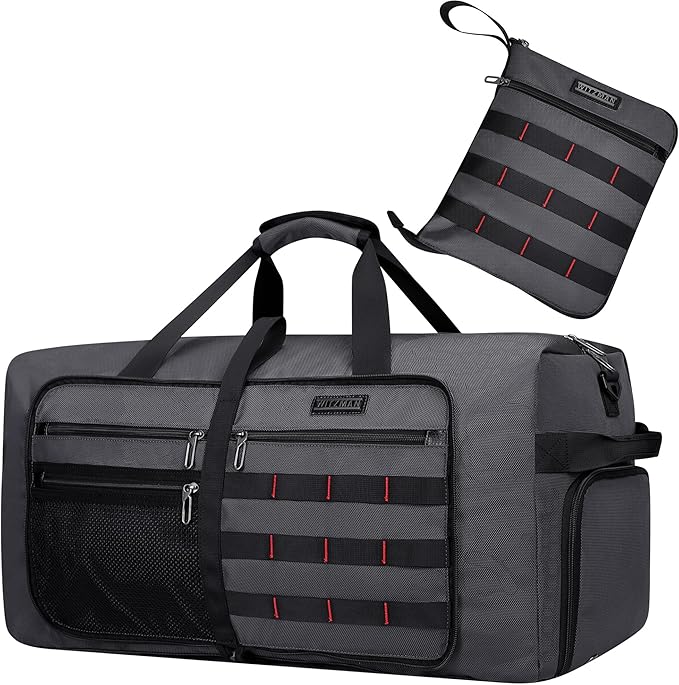WITZMAN Foldable Duffle Bag for Travel 65L Lightweight Packable Duffel Bag with Shoes Compartment