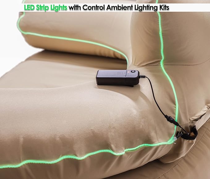 LUOOV Air Mattress Sofa Bed with Portable Air Pump,Folding Inflatable Sofa Camping Chair Couch