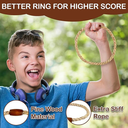 Ring Toss Game,Ring Toss Game for Adults and Kids, Indoor Outdoor Fun Holiday Lawn Yard Game for