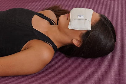 Organic Linen Eye Pillow - Lavender & Flaxseed for Relaxation, Yoga, Stress Relief - Microwavable