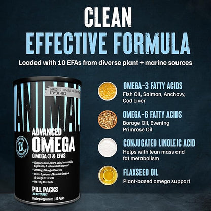 Animal Advanced Omega 3 Fatty Acids - 3500mg EPA DHA Fish Oil Omega 3 Supplement for Women & Men