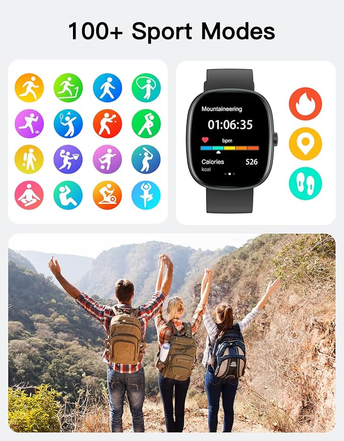 Fitness Tracker 2025 Ver. (Answer/Make Calls), 1.85" Smart Watch Fitness Watches for Women Men with