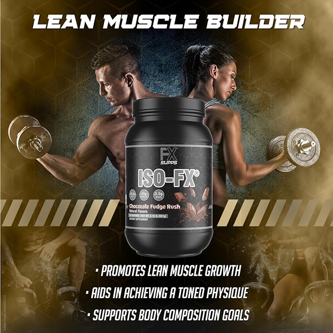FXSUPPS Iso-Fx Whey Isolate Protein Powder Chocolate Flavored Drink | Low Carb with BCAAs | Post