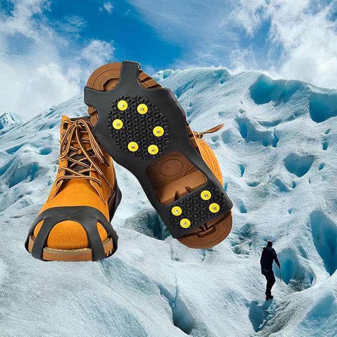 Ice Cleats for Shoes and Boots, Ice Snow Traction Cleats Grippers, Non Slip Shoe Ice Grippers,10
