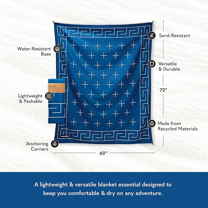 Nomadix Festival Blanket - Perfect for Picnics, Camping, & Lawn Seating - Plush Top & Water