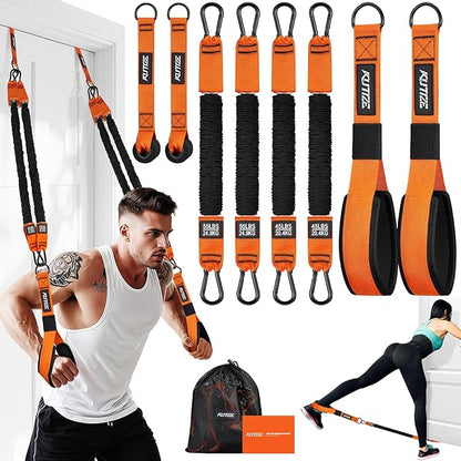 Resistance Bands, Exercise Bands with Handles, Door Anchor, Heavy-Duty Tricep Workout Equipment for
