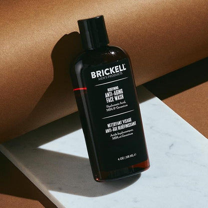 Brickell Men's Redefining Anti-Aging Face Wash For Men, Natural and Organic, Foaming Gel Face Wash