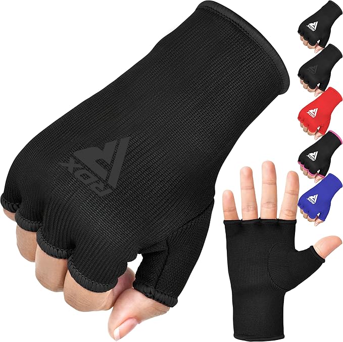 RDX Boxing Hand Wraps Inner Gloves Men Women, Half Finger Elasticated Bandages, Under Mitts Fist