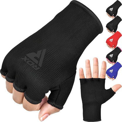 RDX Boxing Hand Wraps Inner Gloves Men Women, Half Finger Elasticated Bandages, Under Mitts Fist