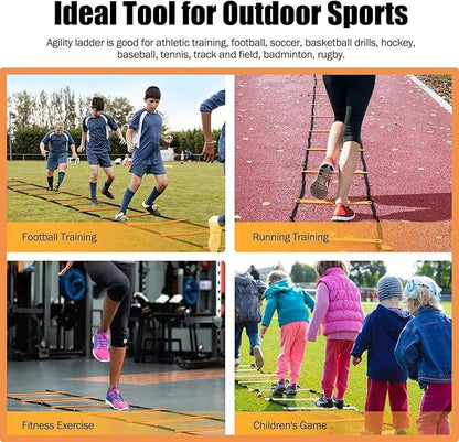 Agility Ladder Speed Agility Training Equipment,1 Agility Ladder 20ft,4 Hurdles,Training Soccer