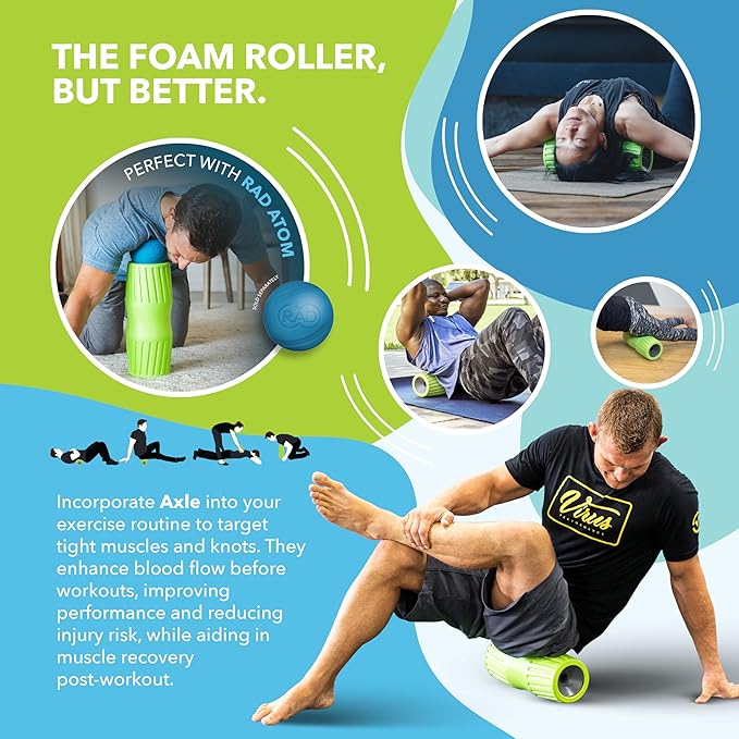 RAD Axle ??Extra Firm High-Density Exercise Foam Roller ??Deep Tissue Myofascial Release for Back