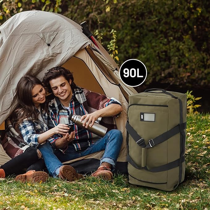 MIER Water Resistant Backpack Duffle Heavy Duty Convertible Duffle Bag with Backpack Straps for