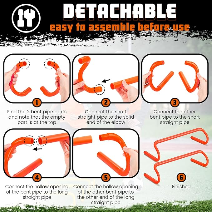 Wettarn 10 Pcs Speed Agility Training Hurdles Detachable Durable Hurdle Agility Plyometric and All