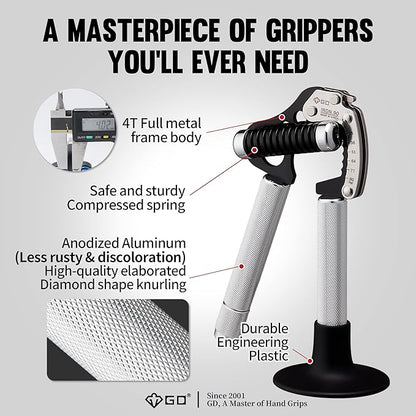 GD IRON GRIP Grip Strength Trainer Adjustable Hand Gripper Strengthener Hand Grip Exerciser Wrist