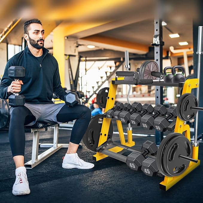 "Kipika Heavy Duty 3 Tier Dumbbell Rack Multifunctional, Weight Rack for Dumbbells, Home Gym