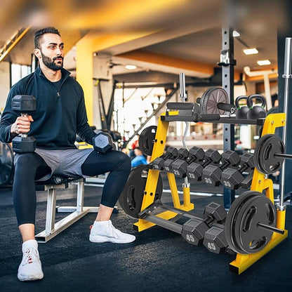 "Kipika Heavy Duty 3 Tier Dumbbell Rack Multifunctional, Weight Rack for Dumbbells, Home Gym