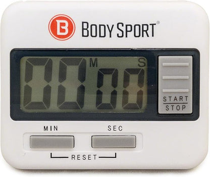 Body Sport Digital Timer Stopwatch for Fitness & Exercise Routines - Easy to Use, Battery Operated