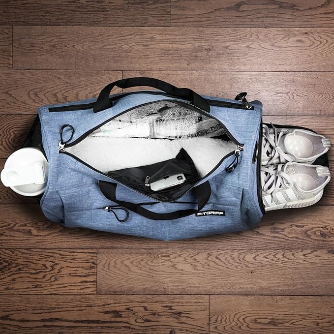 Fitgriff® Gym Bag for Men & Women with Shoe & Wet Compartment - Duffle Bag for Travel, Sports
