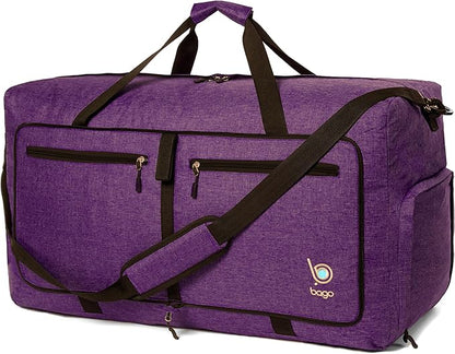 Bago Large Foldable Duffel Bags for Traveling Women & Men - 80L Packable Duffle Bag for Travel with