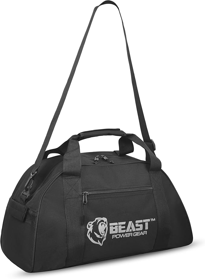 Unisex Duffel Bag Black, Extra Roomy Waterproof Small Gym Bag For Women with Shoe Compartment